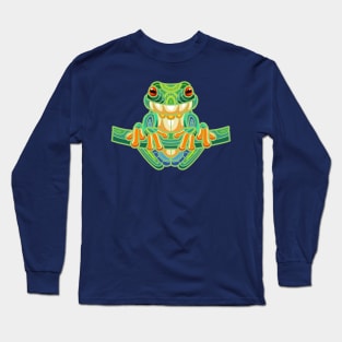 Treefrog Stained Glass Zentangle Long Sleeve T-Shirt